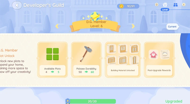 Heartopia D.G. Member level guide