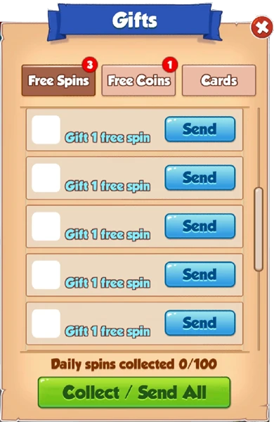 Senden Sie kostenlose Coin Master Spins an Ihre Freunde