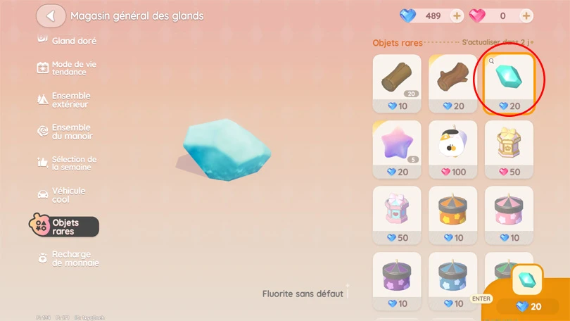 Acheter de la Fluorite sans défaut aux Magasin Général des Glands