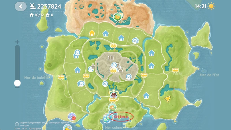 Location of the otter in Heartopia