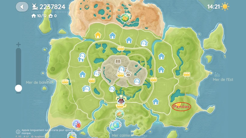 Location of the pandas in Heartopia