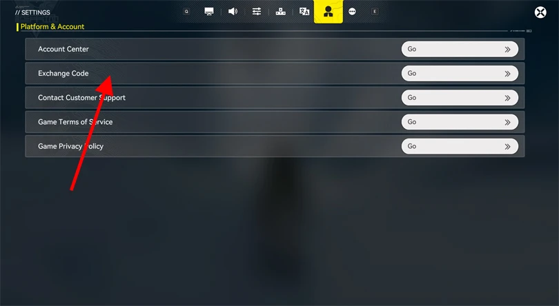 The Account Settings menu for Arknights: Endfield