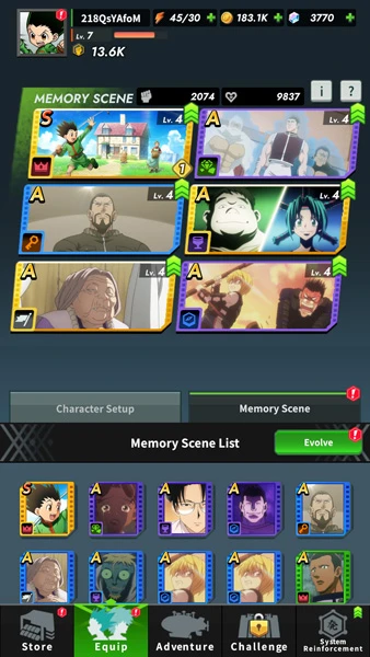 Memory Szenen aus HunterxHunter NenxSurvivor