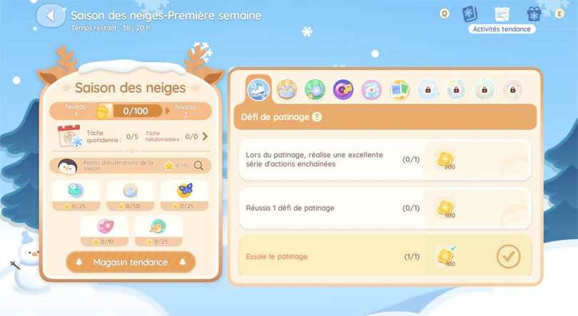 Activités tendance de la saison des neiges Heartopia