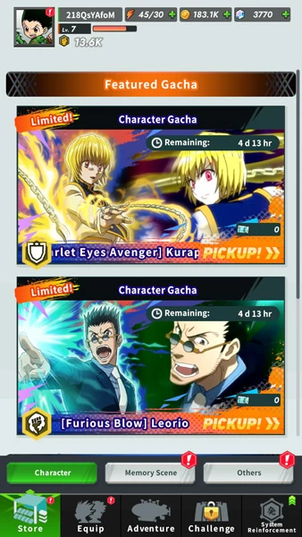 HunterxHunter NenxSurvivor beginner's guide character banner