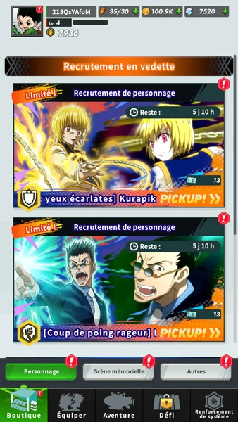 Bannière des personnages du guide HunterxHunter NenxSurvivor du débutant