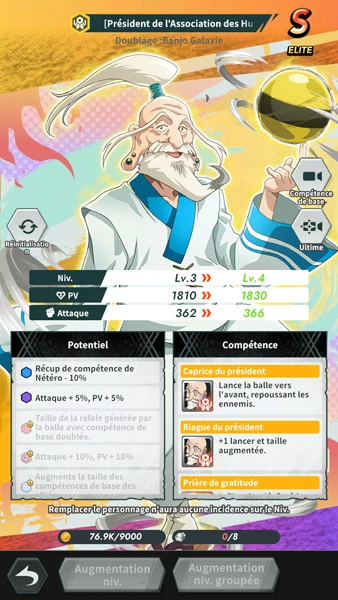 Configuration personnages du guide HxH NenxSurvivor du débutant