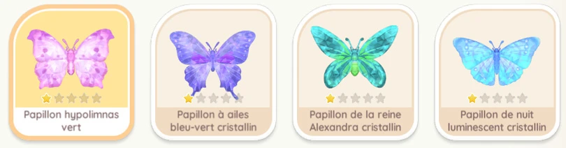 Chaque papillon cristallin dans Heartopia