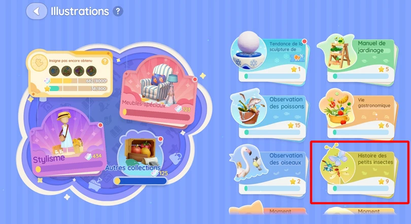 Les points d'illustrations pour les papillons cristallins
