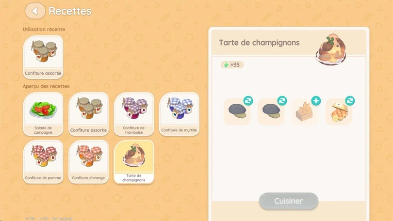 Préparer des recette dans Heartopia