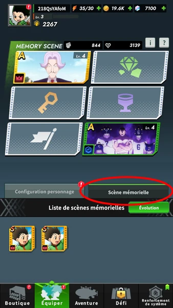 Les scènes mémorielles pour les meilleures teams HunterxHunter NenxSurvivor