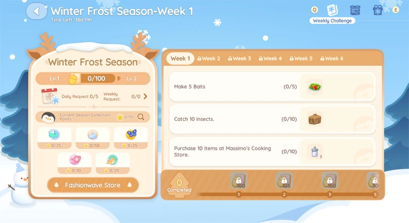 Heartopia Winter Frost Season Daily Challenges