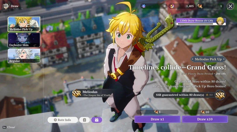Ziehungen für den 7DS-Reroll: Origin
