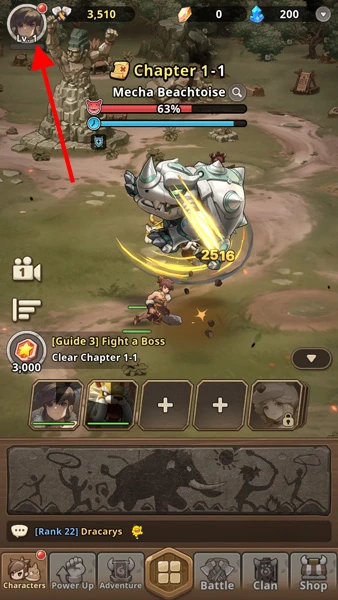 Wiederherstellen der StoneAge: Idle Adventure Codes, Schritt 1