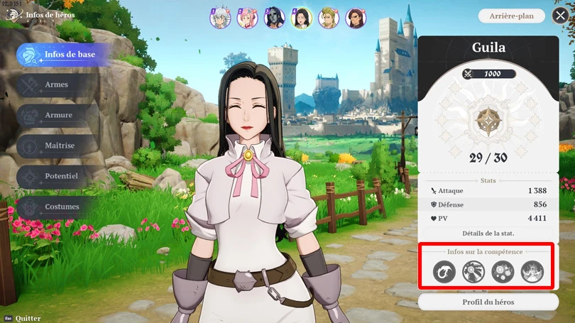 Comprendre les compétences de votre perso dans ce guide 7DS: Origin