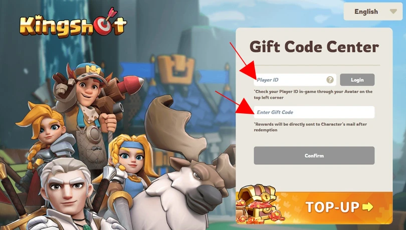 Enter your ID and Kingshot codes