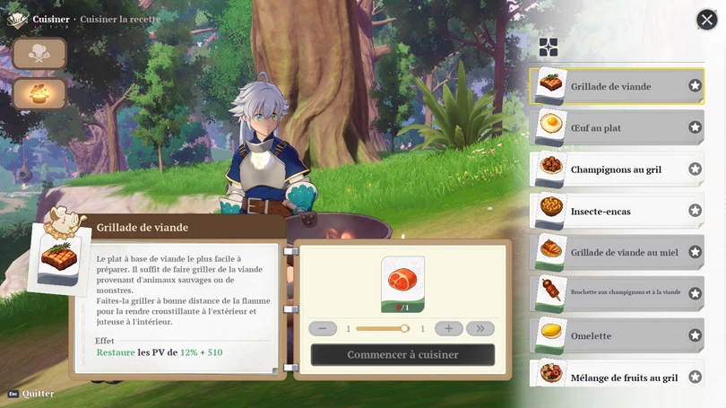 Liste des recettes de Seven Deadly Sins: Origin