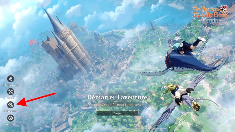 Paramètres pour optimiser la config de Seven Deadly Sins: Origin