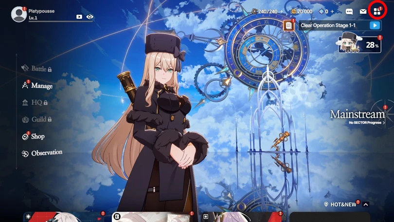 Das Menü der Star Savior Codes