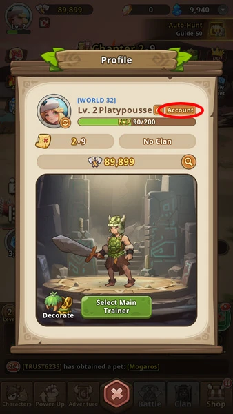 Recover StoneAge: Idle Adventure codes, step 2