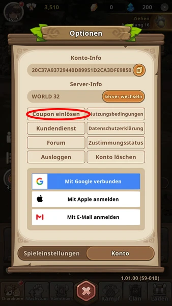 Wiederherstellen der StoneAge: Idle Adventure Codes, Schritt 3