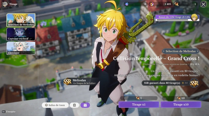 Tirages pour le reroll sur 7DS: Origin