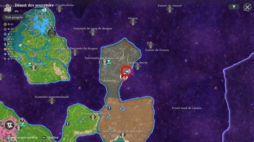 Emplacement de la Plante des Dragons de 7DS: Origin