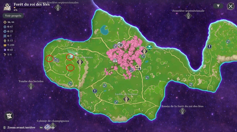 Emplacements de la Plante des Esprits 7DS: Origin