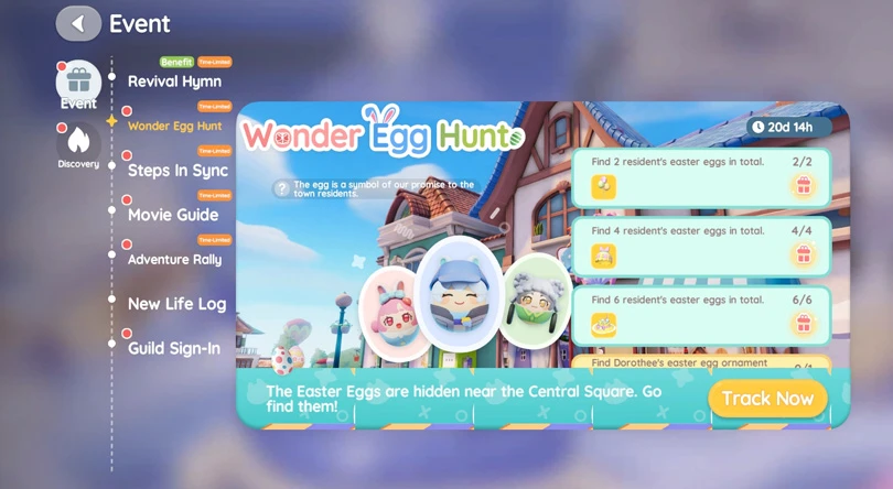 Egg hunt menu