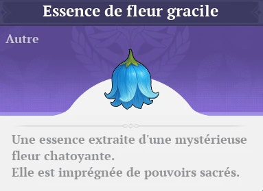 Infos sur l'Essence de fleur gracile de 7DS: Origin