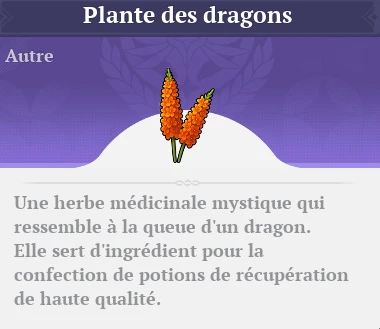 Infos sur la Plante des Dragons dans 7DS: Origin