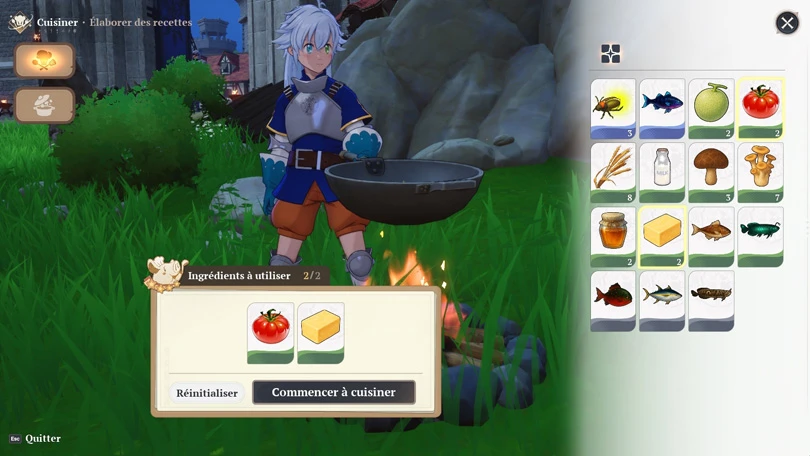 Ingrédients de la soupe de légumes 7DS: Origin