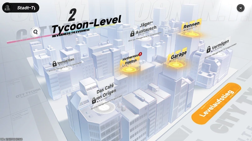 Stadt-Tycoon-Level für den Neverness to Everness Anfänger Guide