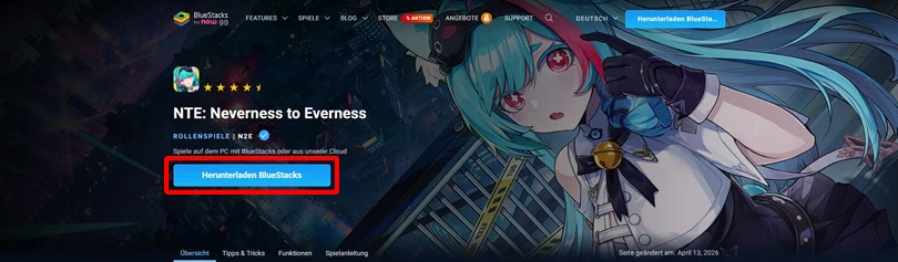 spiele NTE auf PC mit BlueStacks