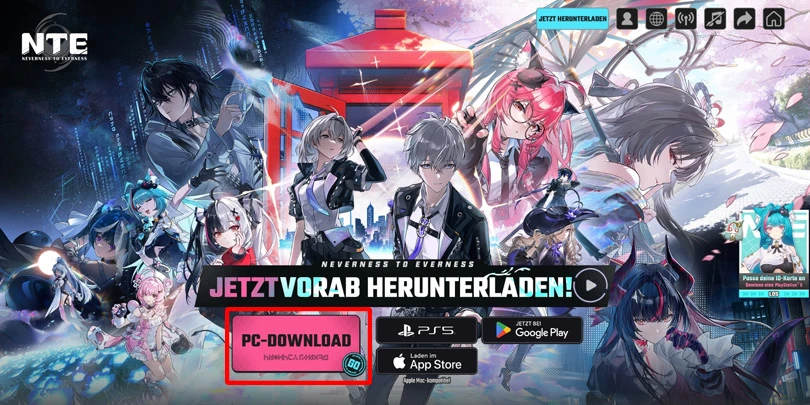 Lade den Launcher herunter, um NTE auf dem PC zu spielen.