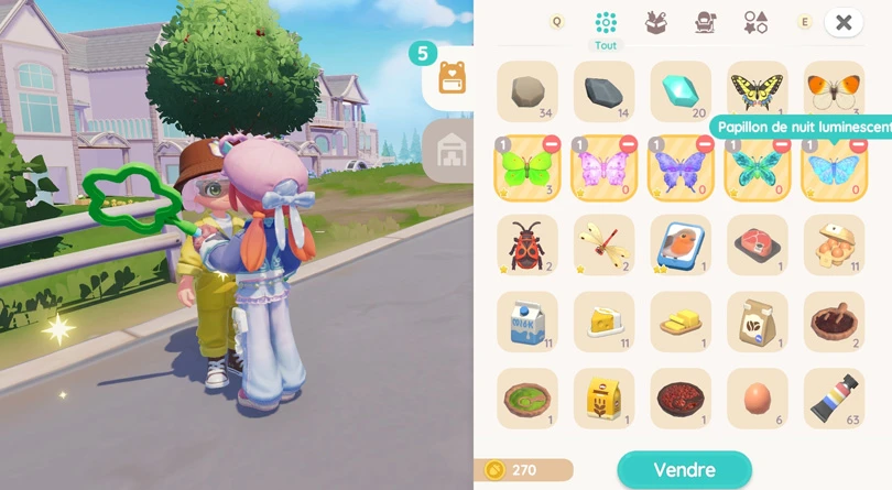 Vendre ses insectes à Albert Jr dans Heartopia