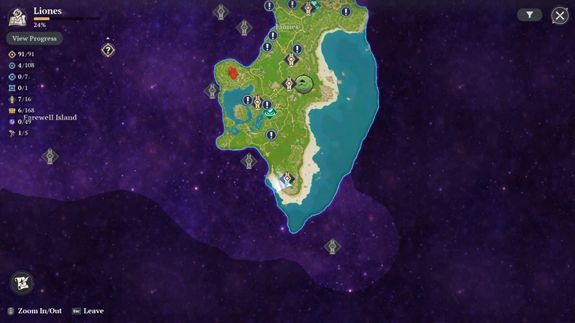 Location of the Evening Primrose in 7DS: Origin