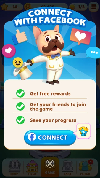 Invite friends on Facebook to get Carnival Tycoon free spins