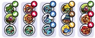 The boss line-up for Clash of Critters 10-50
