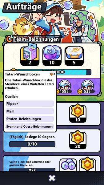 Tatari-Wunschboxen für die Clash of Critters-Evolution