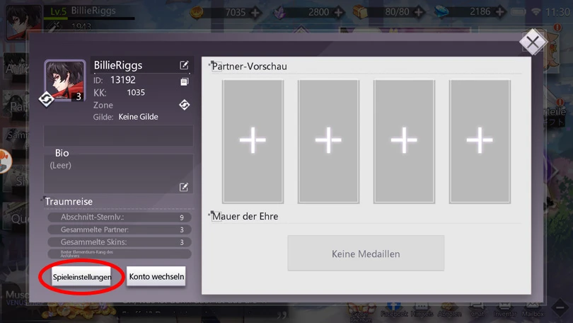 Spieloptionen für Illusion Connect: Re