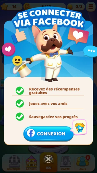 Inviter des amis sur Facebook pour obtenir des liens de tours gratuits Carnival Tycoon