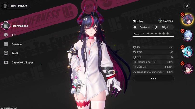Présentation du build Shinku Neverness to Everness