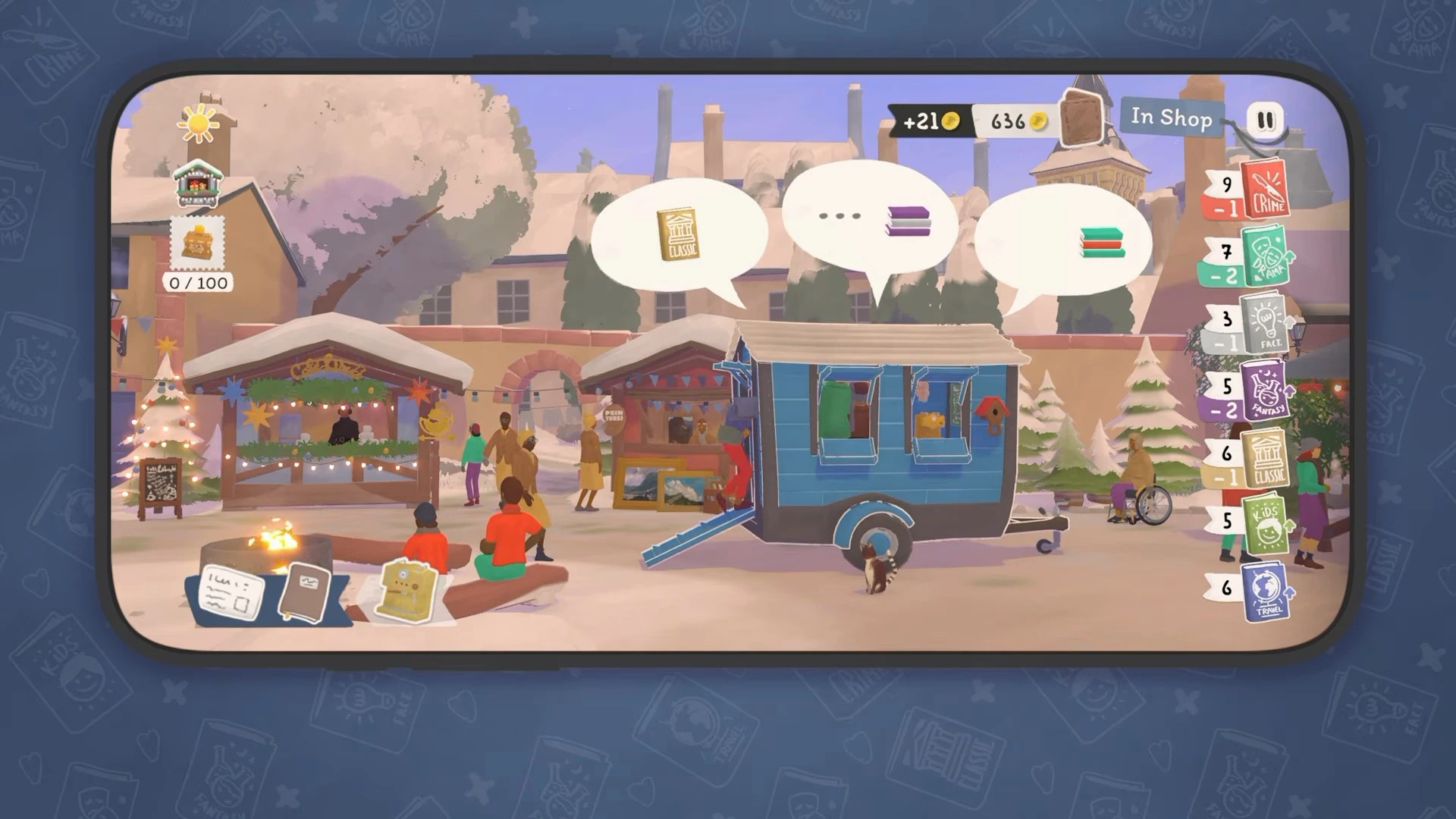 Le gameplay de Tiny Bookshop Mobile