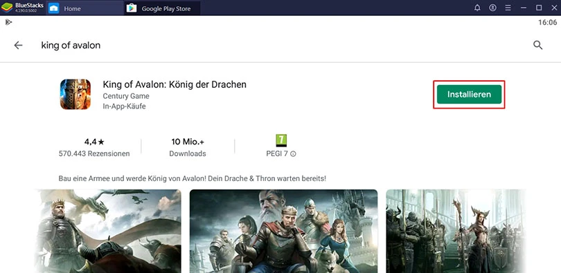 installiere king of avalon pc                                