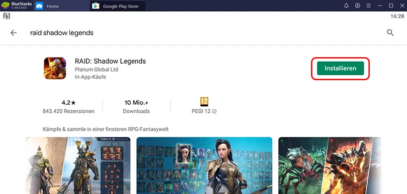 Auf Google Play installieren RAID Shadow Legends                                
