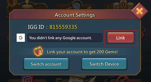link lords mobile account