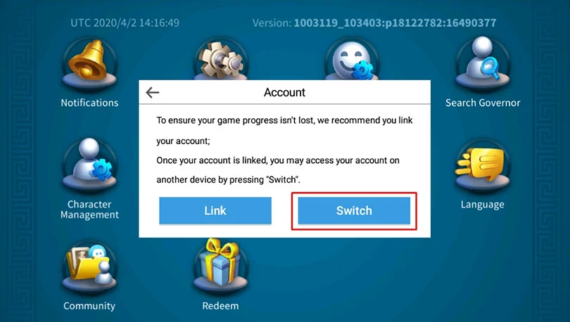 link account rise of kingdoms