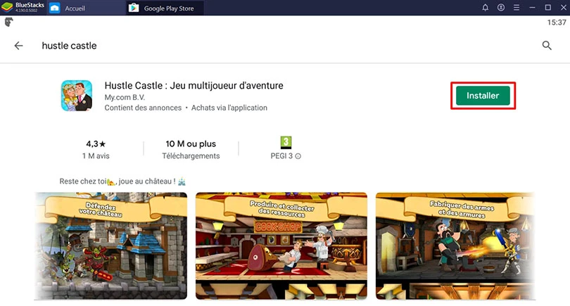 installer hustle castle sur pc