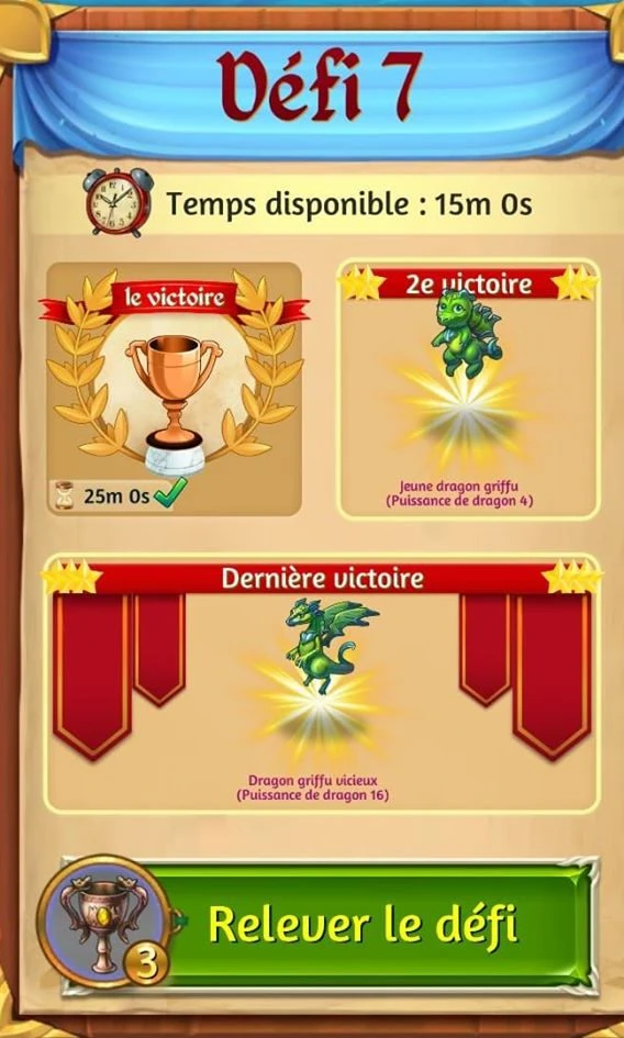 Beispiel für eine Herausforderung in  Merge Dragons !